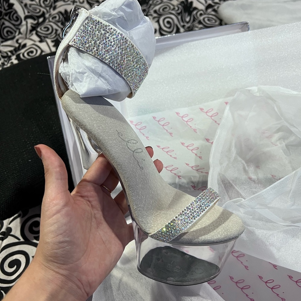 Silver high heels